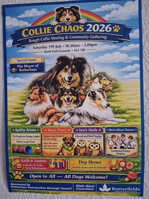 Collie Chaos 2026 – Saturday 11th July 2026 – Wath Hall Grounds . S63 7RE